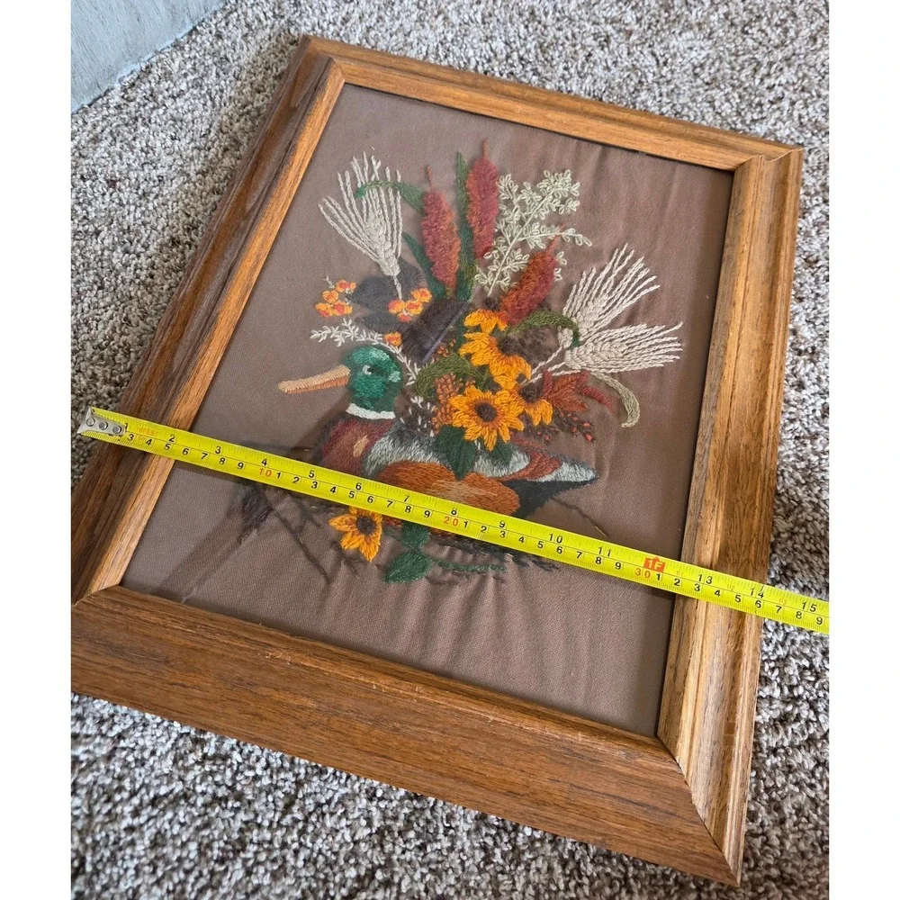 Vintage 1970's Embroidery Duck Crewel